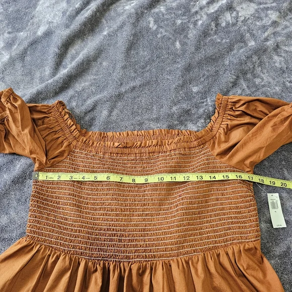 Old Navy Off Shoulder Smocked Babydoll Swing Blouse Cotton Womens XL NWT - Picture 8 of 12